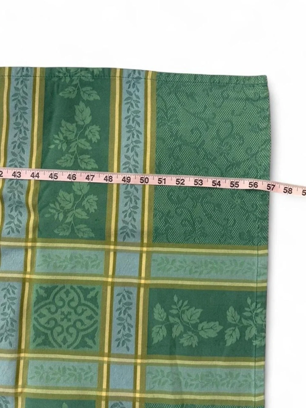 Green Plaid Floral Tablecloth